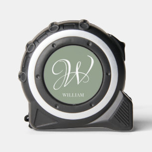 Initial Personalisierte Elegant Sage Green Monogra Maßband