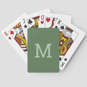 Initial Playing Cards für die Sage Green Monogram Spielkarten