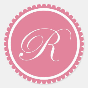 Initial R-Prinzessin rosa Monogramm-Siegel-Gastges Runder Aufkleber