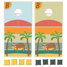 Initial-Retro-Sloth-Sunset für benutzerdefinierte
