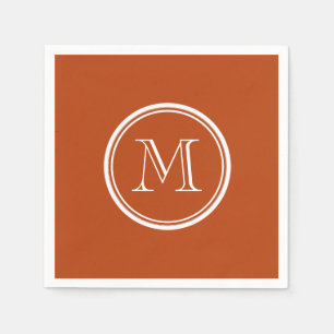 Initial rostaufarbenes Monogramm Serviette