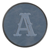 Initial Rustic Blue Leather Texture Monogram