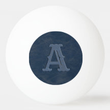 Initial Rustic Blue Leather Texture Monogram