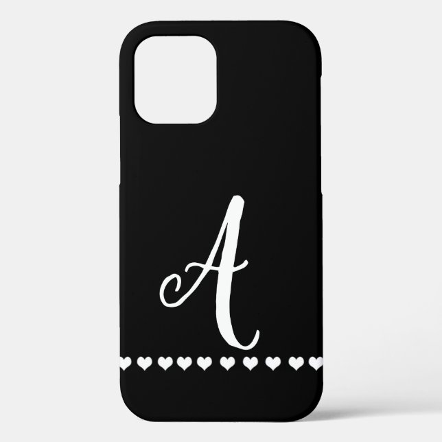 Initial Schwarz-Weiß-Monogramm Case-Mate iPhone Hülle (Rückseite)