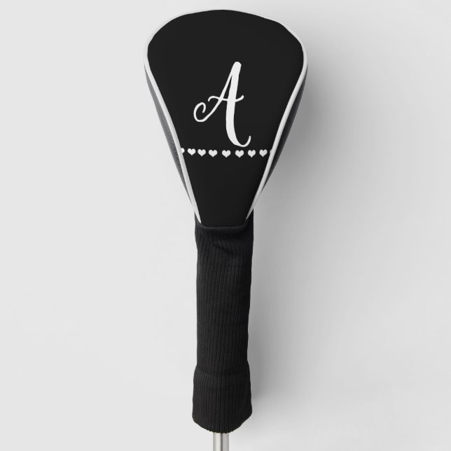 Initial Schwarz-Weiß-Monogramm Golf Headcover (Vorderseite)