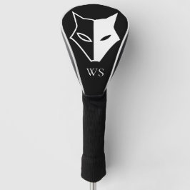 Initial Schwarz-Weiß-Wildfox-Kopf-Monogramm Golf Headcover