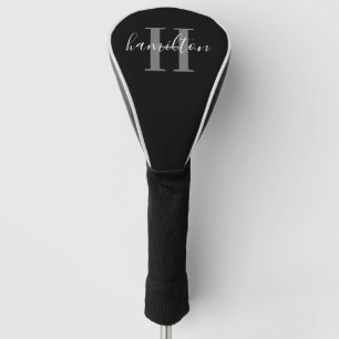 Initial Schwarz-weißer Name des Monogramms Golf Headcover