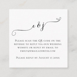 Initial Script QR Code Hochzeiten Schwarz-weiße UA Begleitkarte