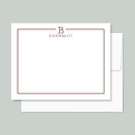 Initial Stationery Dark Red Mitteilungskarte