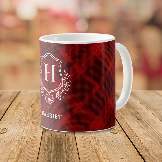 Initial-Tartan-Kariertes Monogramm Kaffeetasse (Von Creator hochgeladen)