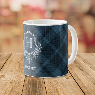 Initial-Tartan-Monogramm Kariert Kaffeetasse