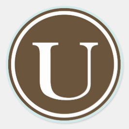 Initial-U-Monogramm-Siegel-Gastgeschenk Runder Aufkleber