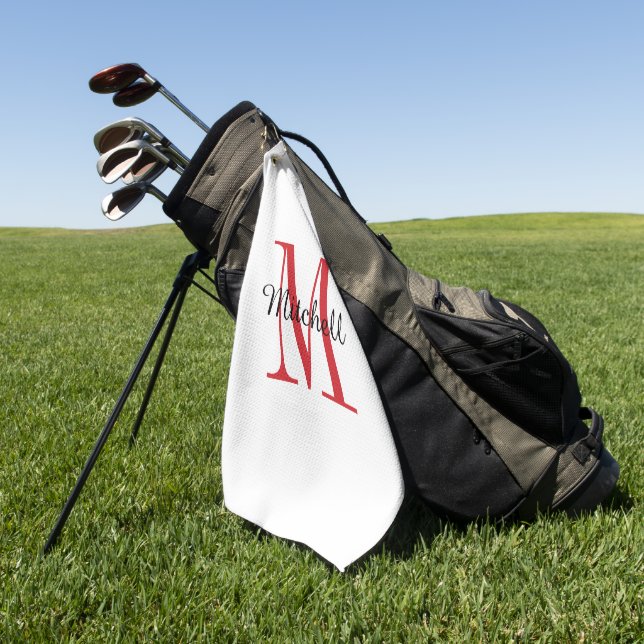 Initial und Name Personalisiert Golfhandtuch (Gras)
