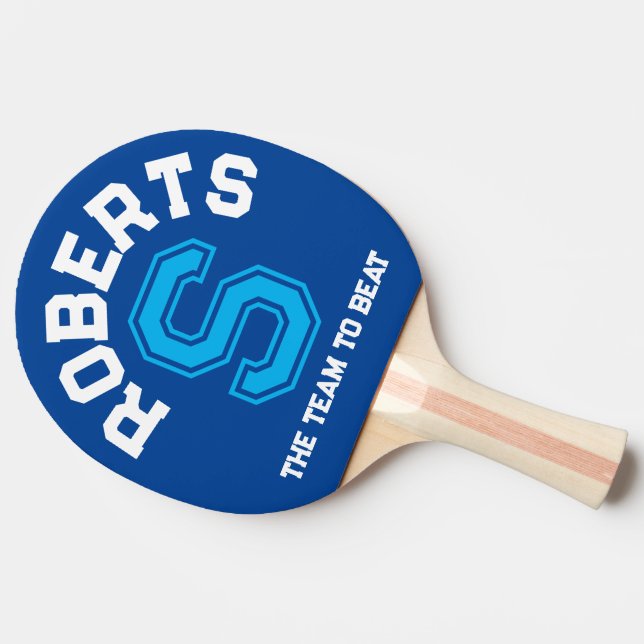 Initial- und Teamname eines benutzerdefinierten bl Tischtennis Schläger (Rückseite Seitenansicht)