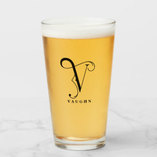 Initial V mit Nachname Glas der Klasse Monogramm