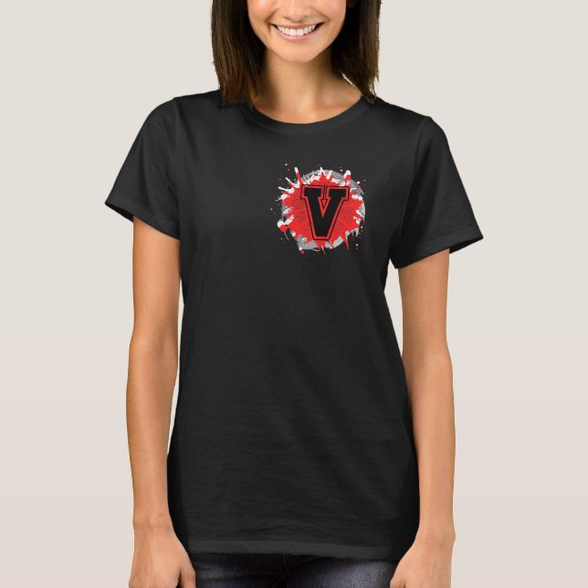Initial V Monogramm Letter Custom Personalisiert C T-Shirt (Vorderseite)