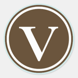 Initial-V-Monogramm-Siegel-Gastgeschenk Runder Aufkleber
