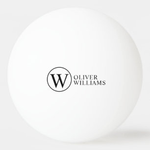 Initial W (bearbeitbar) Circle Monogram Tischtennisball