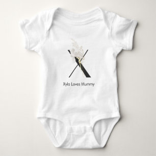 Initial X mit Soft Color Blume Baby Bodysuit Strampler