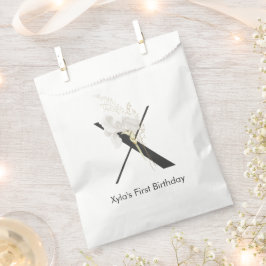 Initial X mit weicher Blume Geschenktütchen