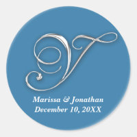 Initial Y blauer monogramm individuelle Name favor