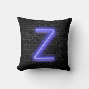 Initial Z in Neon Marquee auf Brick Kissen