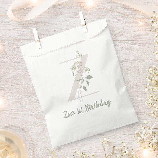 Initial Z mit Blume für weiche Farben Geschenktütchen (Ausgeschnitten)
