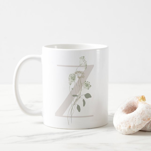Initial Z mit weich Blume Kaffeemaschine Tasse (Mit Donut)