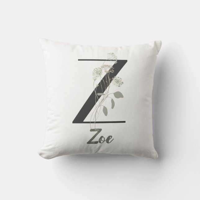 Initial Z mit weicher Blume Kissen (Vorderseite)