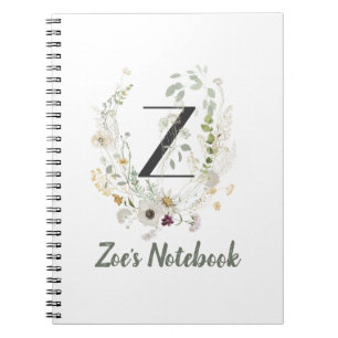 Initial Z mit weicher Blume Notizblock