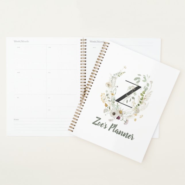 Initial Z mit weicher Blume Planer (Anzeige)