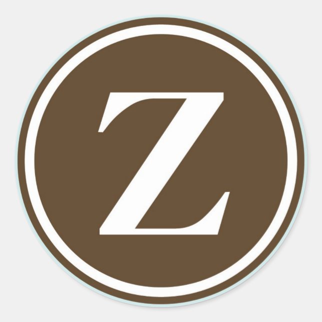 Initial-Z-Monogramm-Rundschreiben-Siegel-Gastgesch Runder Aufkleber (Vorderseite)