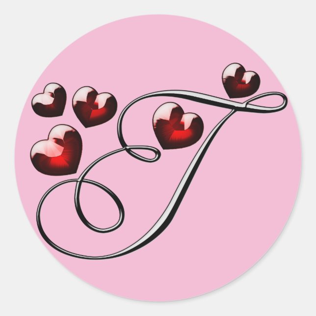 Initialaufkleber für Monogramm Runder Aufkleber (Vorderseite)