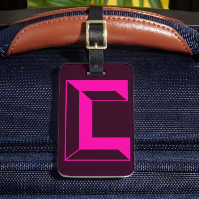 Initialbrief C für moderne Monogramm Gepäckanhänger (Vorderseite Insitu 2)