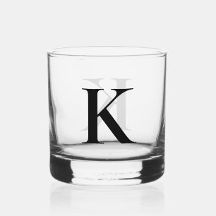 Initialbrief der Minimalistischen Monogramm Whiskyglas