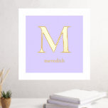 Initialbrief des modernen Lavendelmonogramms Foliendrucke<br><div class="desc">Modern Chic Personalisiert Monogram Initial Letter Personalisierte Goldfolie mit Monogramm drucken.</div>