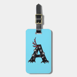 Initialbrief ein lustiges Niedliches Monster für K Gepäckanhänger