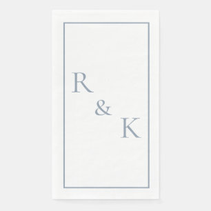 Initialbrief für das Dusty Blue Monogram Wedding 2 Serviette