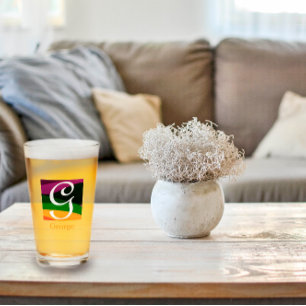 Initialbrief für moderne Monogramme Glas