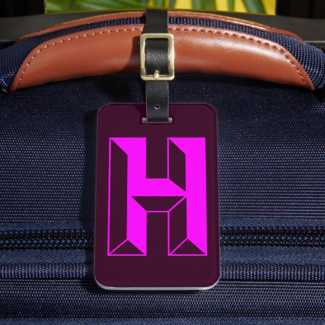 Initialbrief H für moderne Monogramm Gepäckanhänger (Vorderseite Insitu 2)