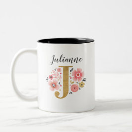 Initialbrief J Zweifarbige Tasse