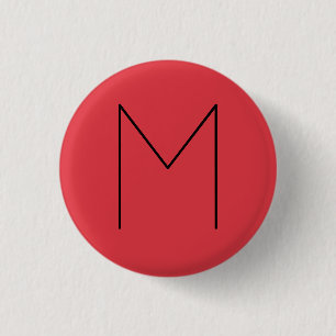 Initialbrief Mit Monogramm Modernes Minimalistisch Button