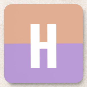 Initialbrief von elegantem Pastel-Colorblock Getränkeuntersetzer