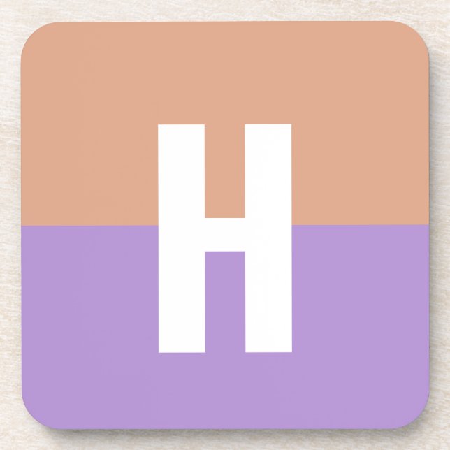 Initialbrief von elegantem Pastel-Colorblock Getränkeuntersetzer (Vorderseite)