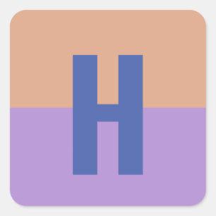 Initialbrief von elegantem Pastel-Colorblock Quadratischer Aufkleber