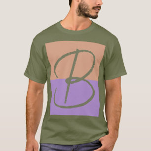 Initialbrief von elegantem Pastel-Colorblock T-Shirt