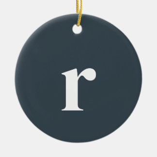 Initialbuchstabe Charcoal Gray | Trendy Minimalist Keramik Ornament