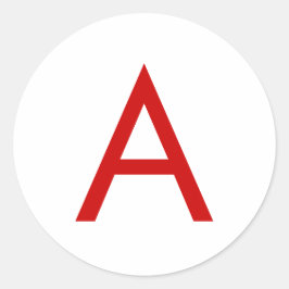 Initialbuchstabe des schlichten modernen weißen Mo Runder Aufkleber