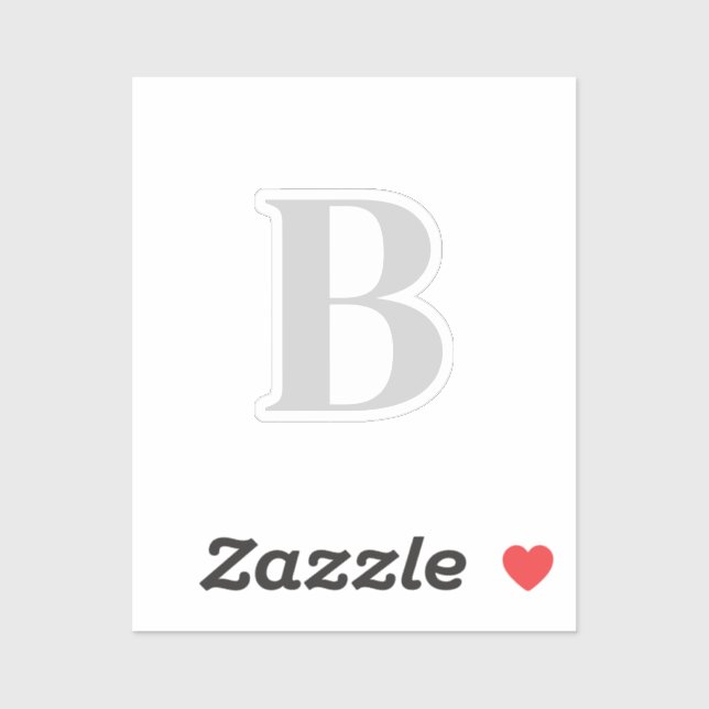 Initialbuchstabe Einziges Grau Monogramm Aufkleber (Blatt)