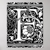 Initialbuchstabe F Vintages Mittelalterliches Mono